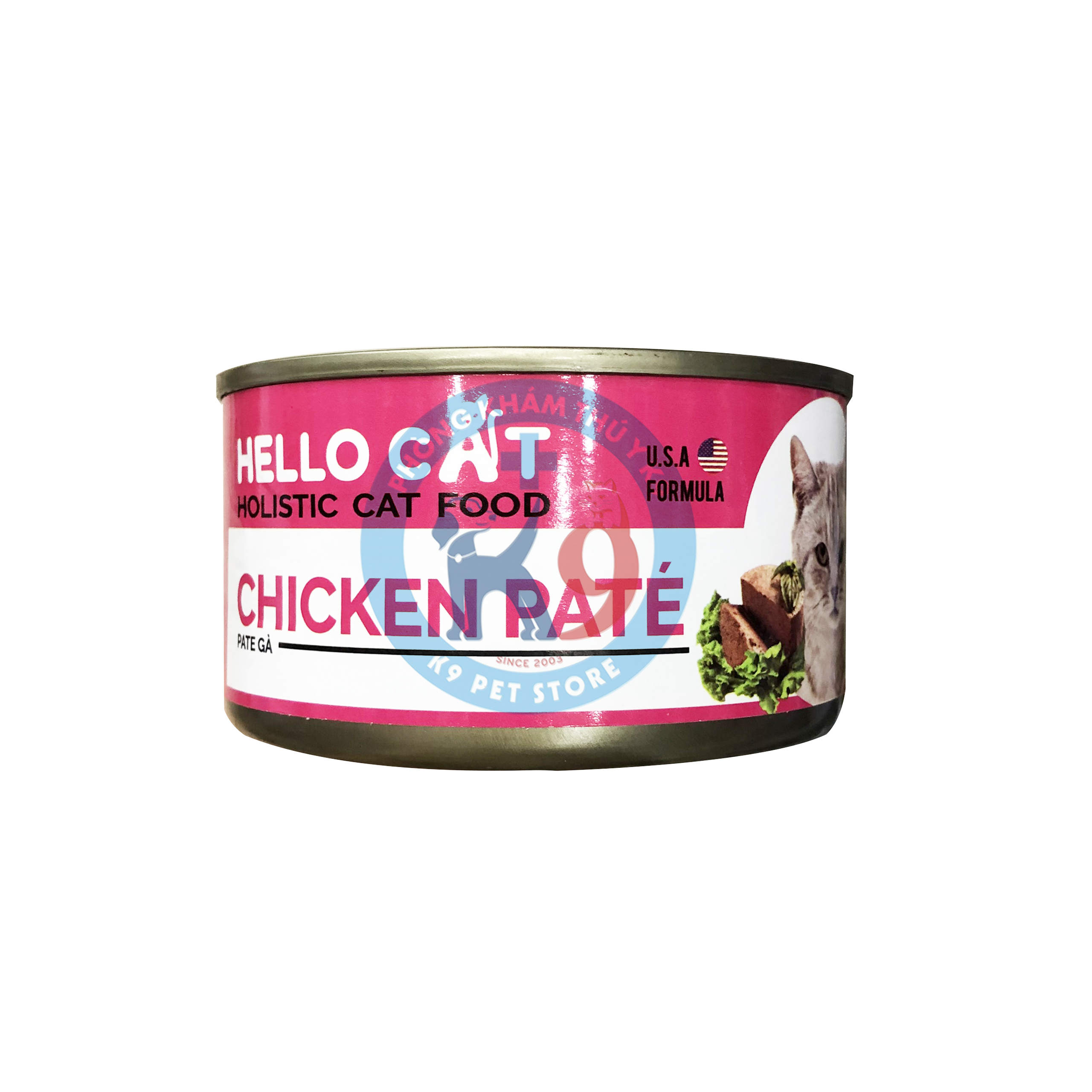 Pate cho mèo Hello cat vị gà lon 190g