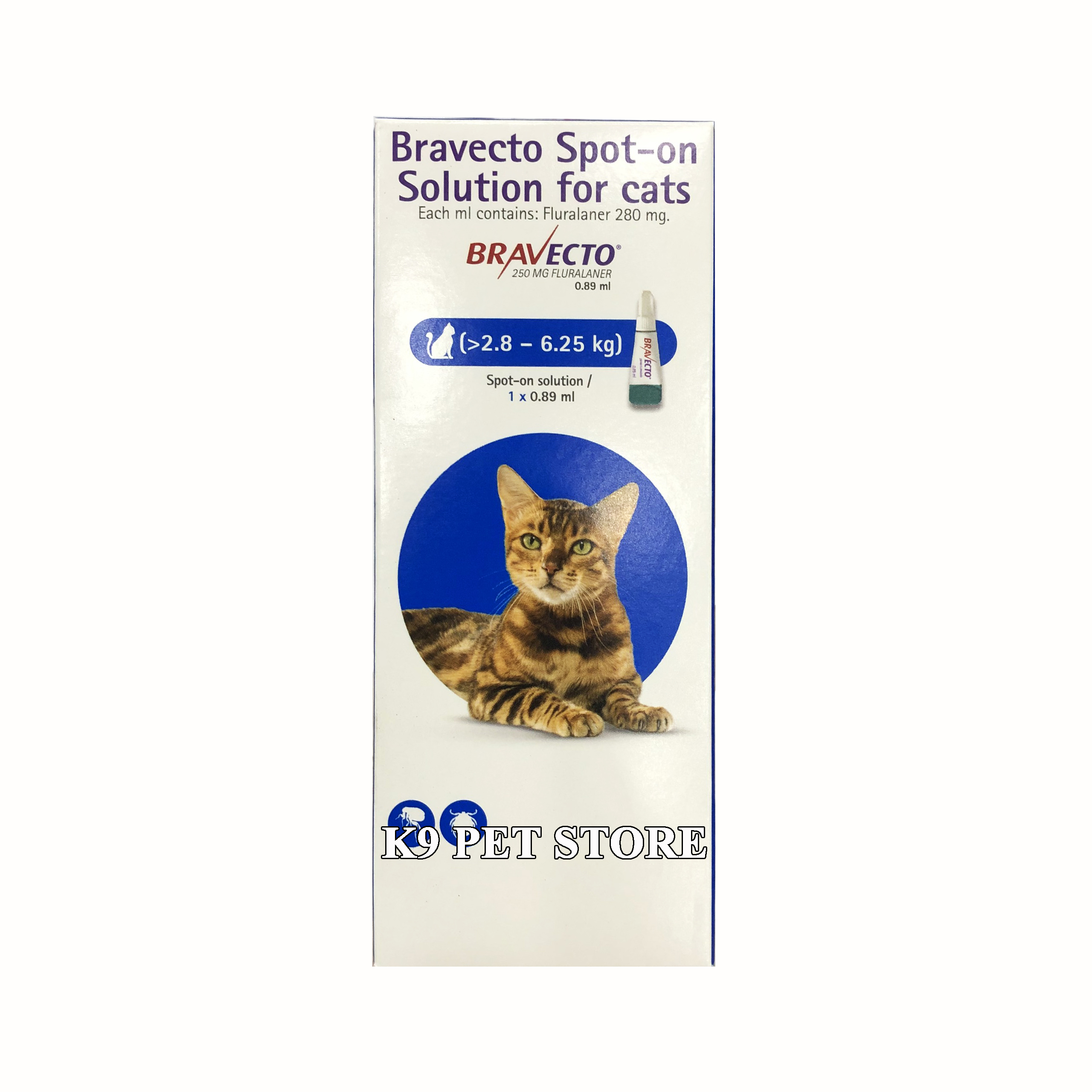 Thuốc trị ghẻ, viêm da, ve rận Bravecto cho mèo 2,8-6,25kg - tuýp 0,89ml