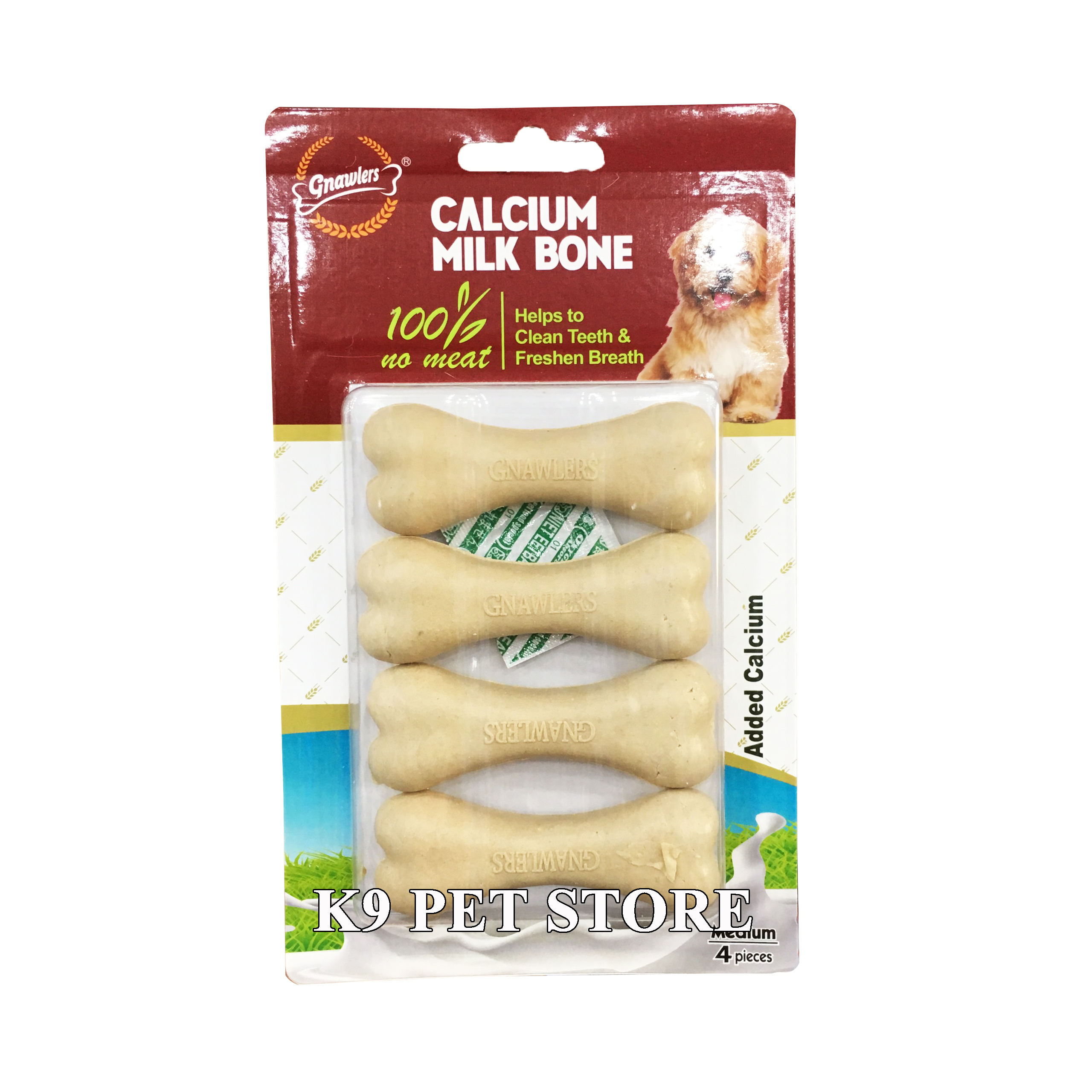 Xương gặm bổ sung canxi cho chó Gnawlers Calcium Milk Bone (4pcs)