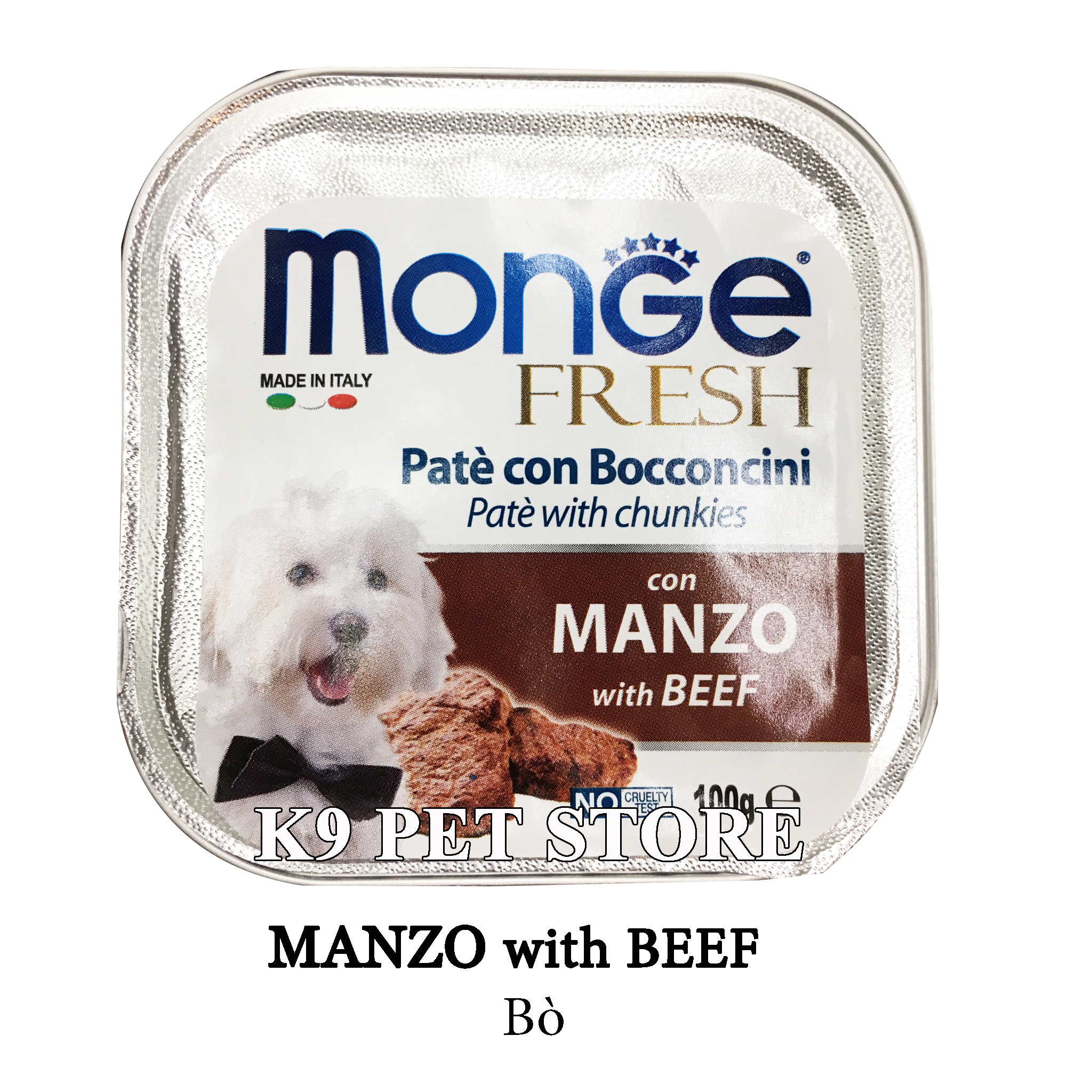 Pate Monge cho chó 100g vị bò