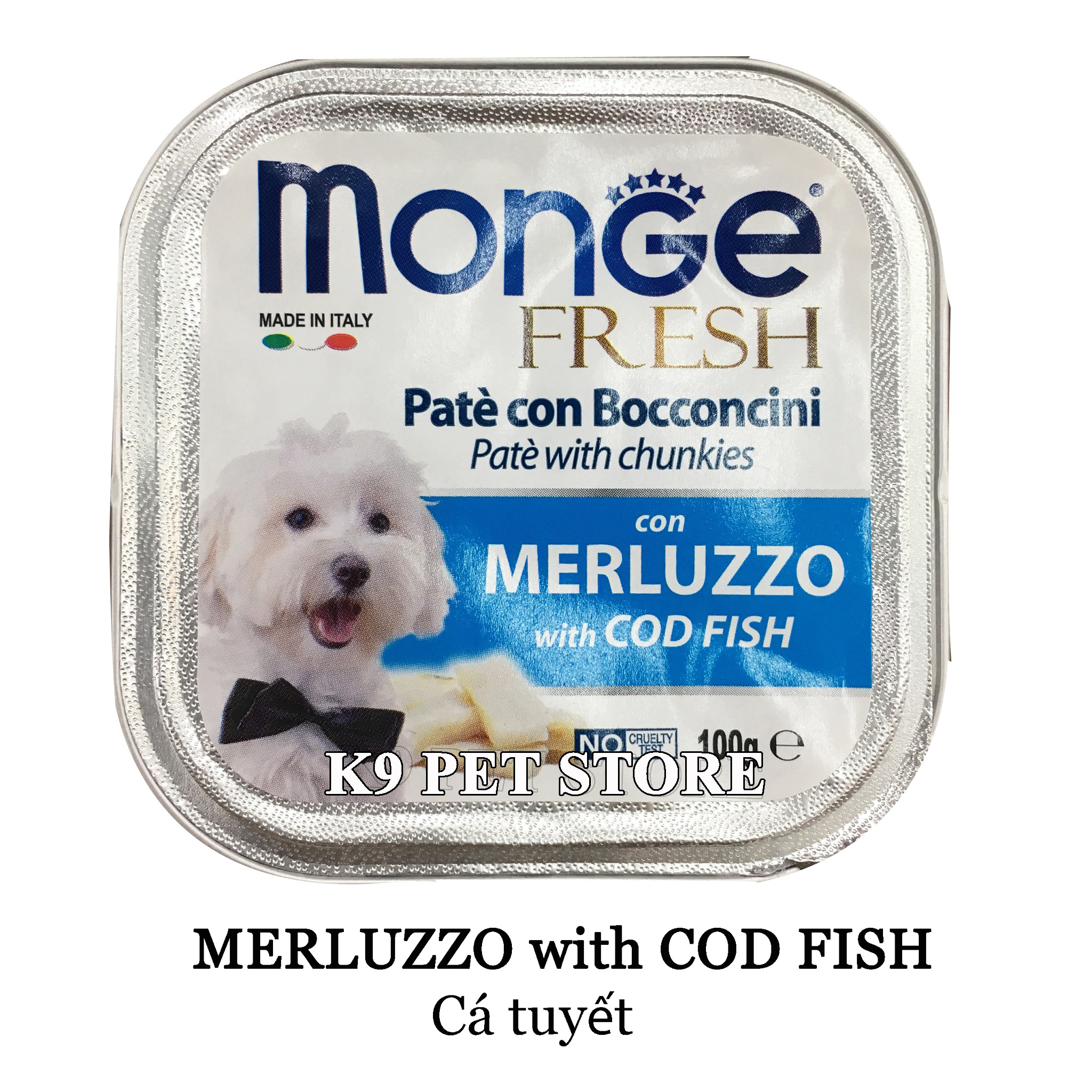 Pate Monge cho chó 100g vị cá tuyết