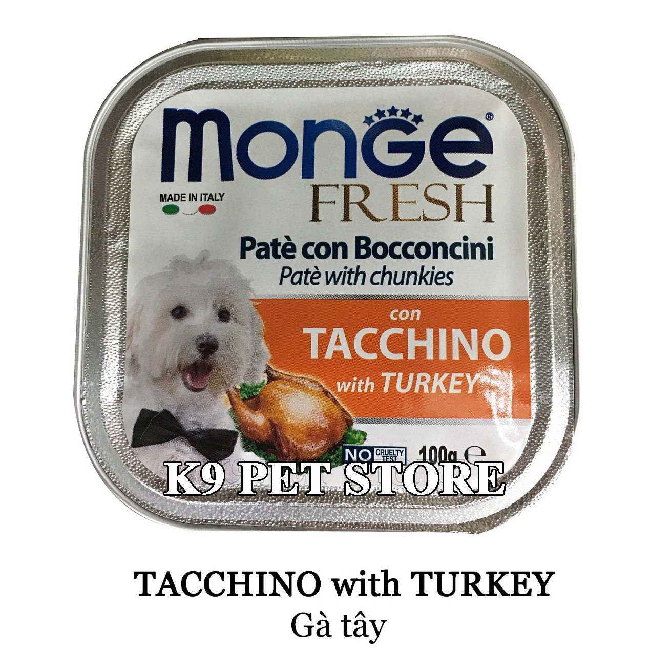 Pate Monge cho chó 100g vị gà tây