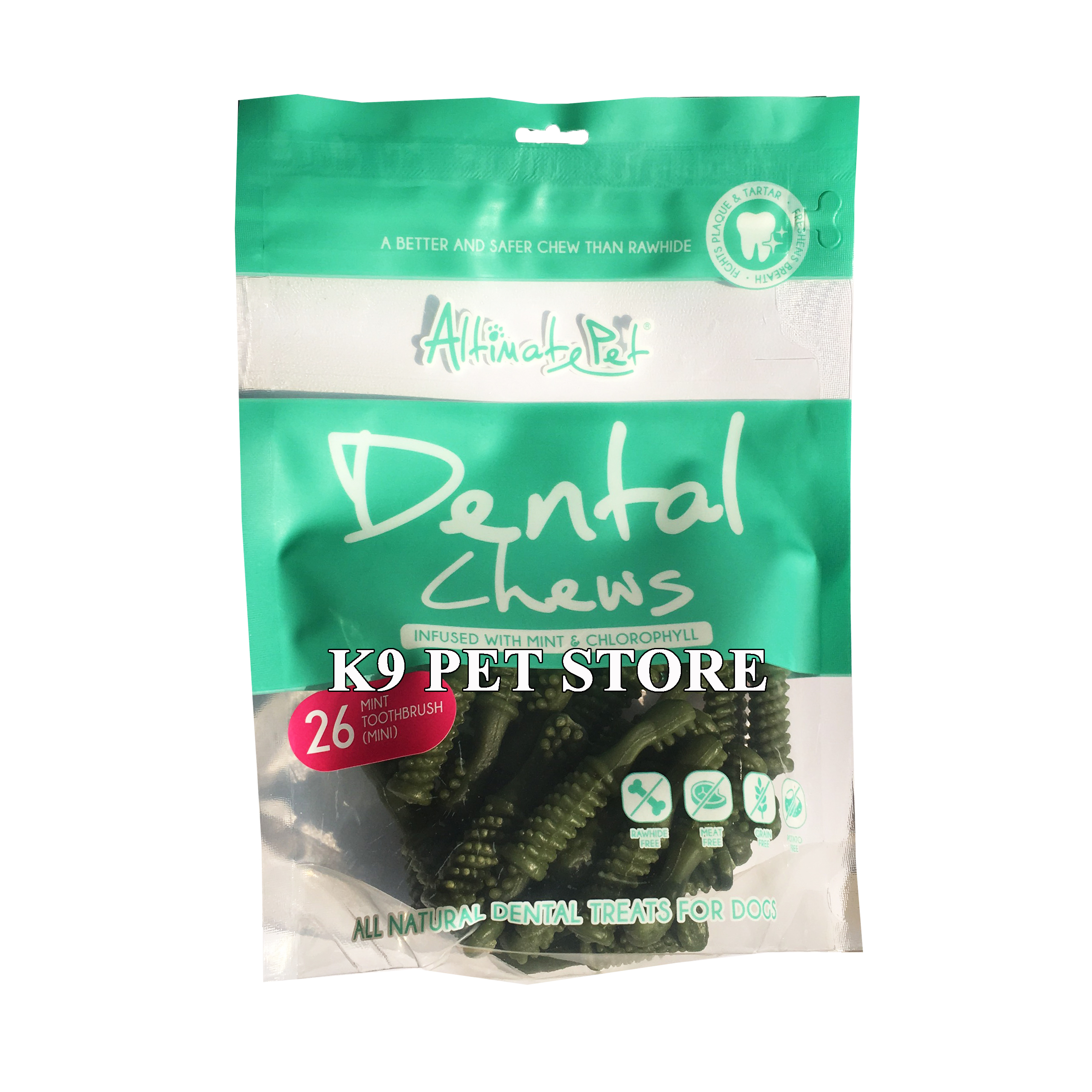 Xương Sạch Răng Altimate Pet Dental Chews (Bàn chải vị bạc hà 26 xương mini)