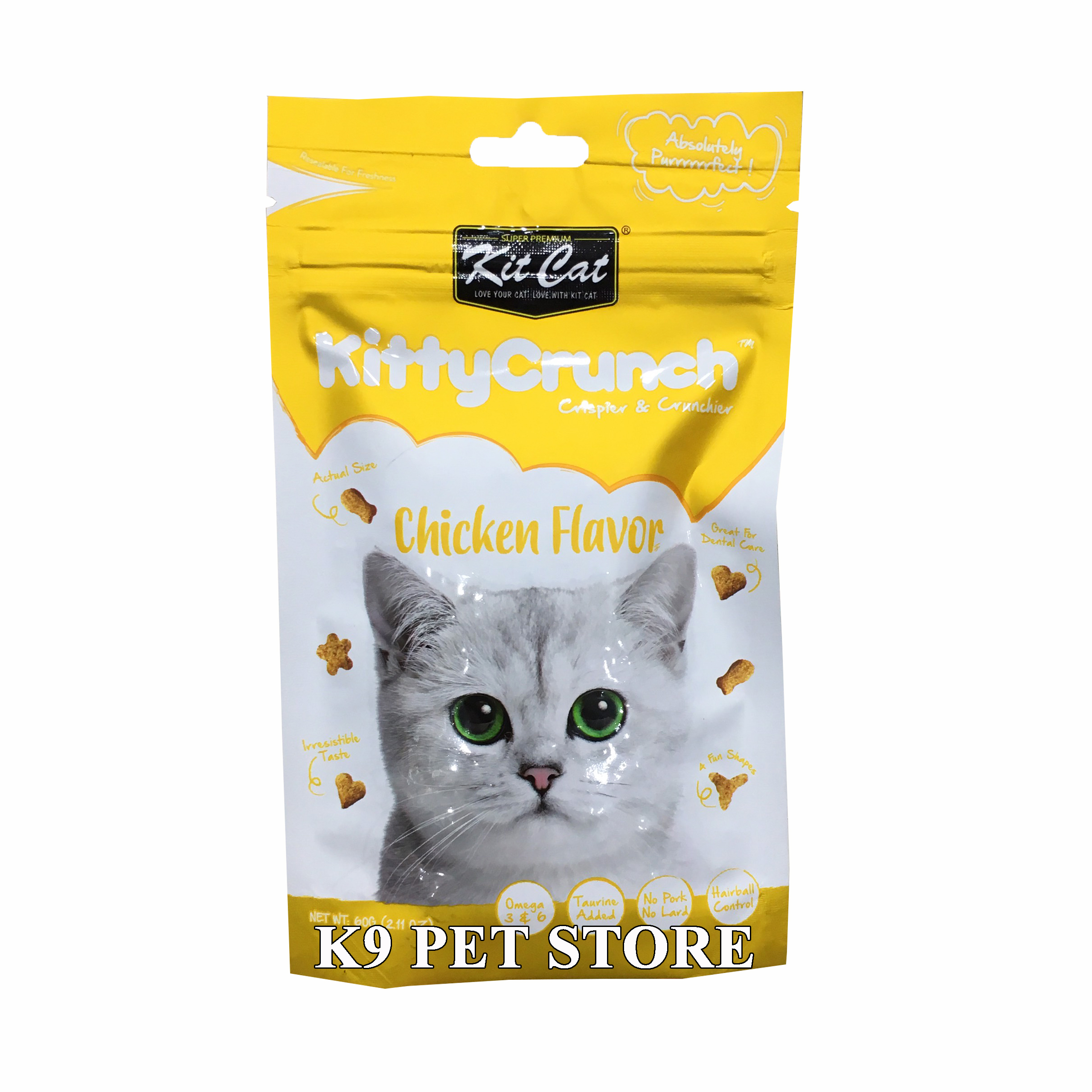 Bánh thưởng Kitcat Kitty Crunch cho mèo vị thịt gà 60g