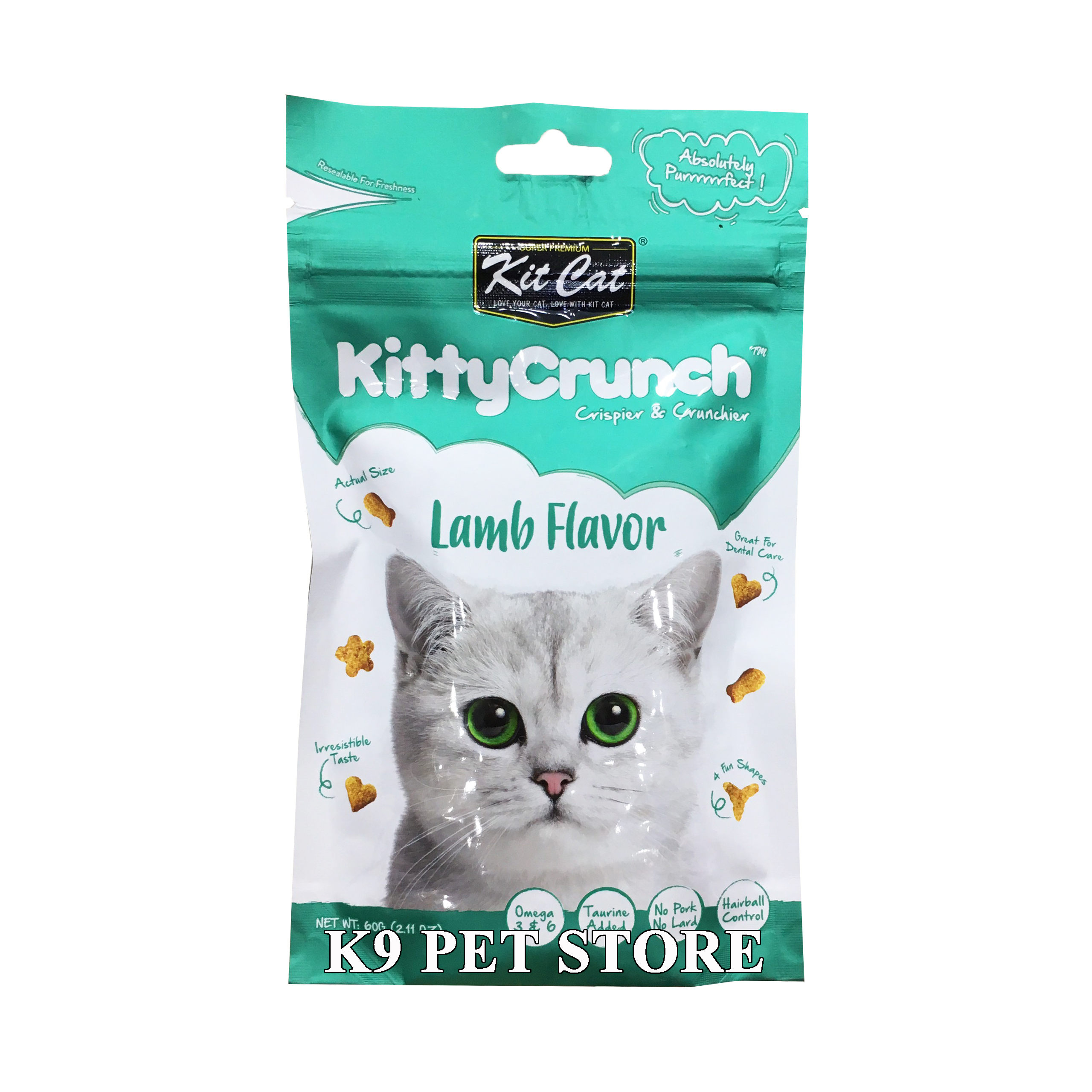 Bánh thưởng Kitcat Kitty Crunch cho mèo vị thịt cừu 60g