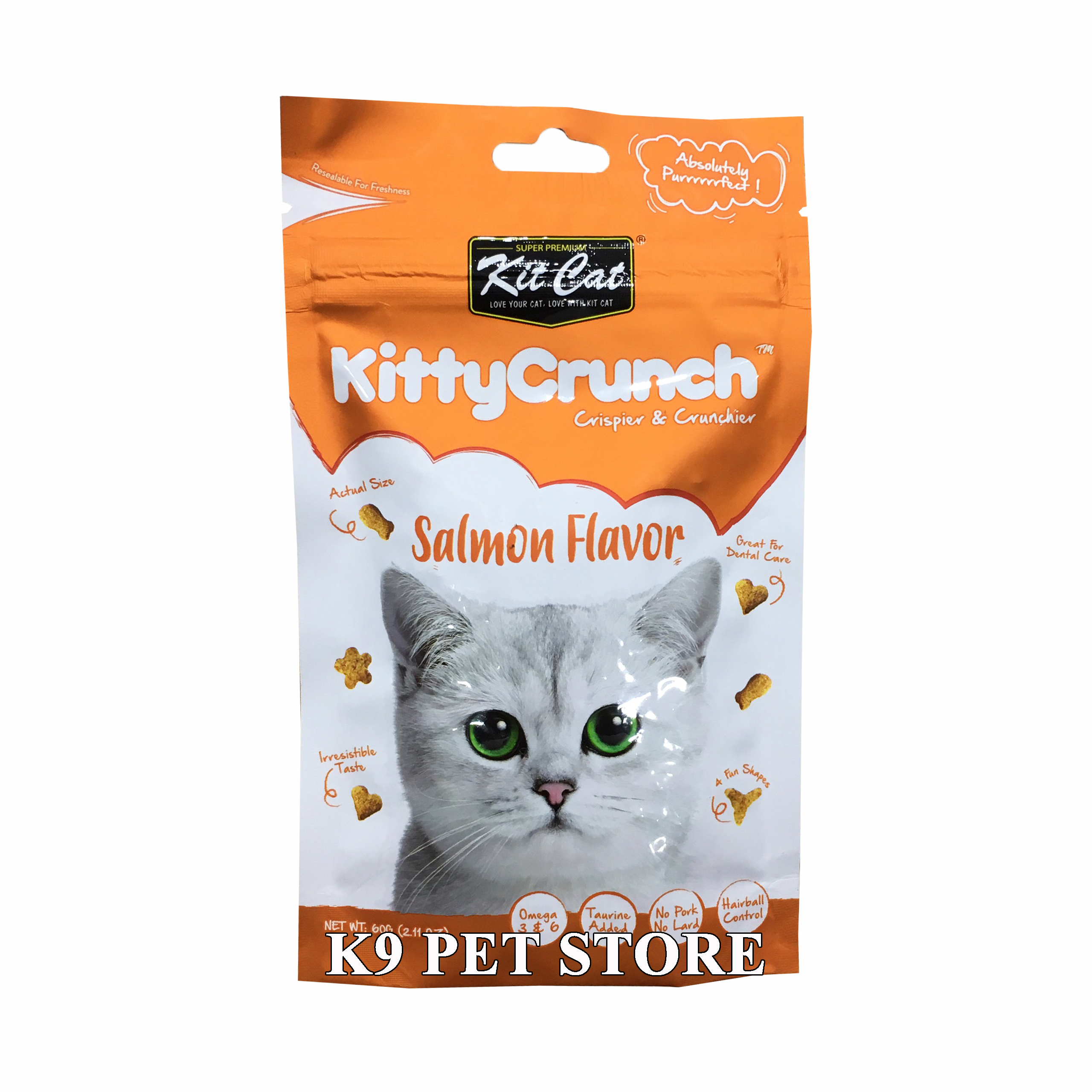 Bánh thưởng Kitcat Kitty Crunch cho mèo vị cá hồi 60g