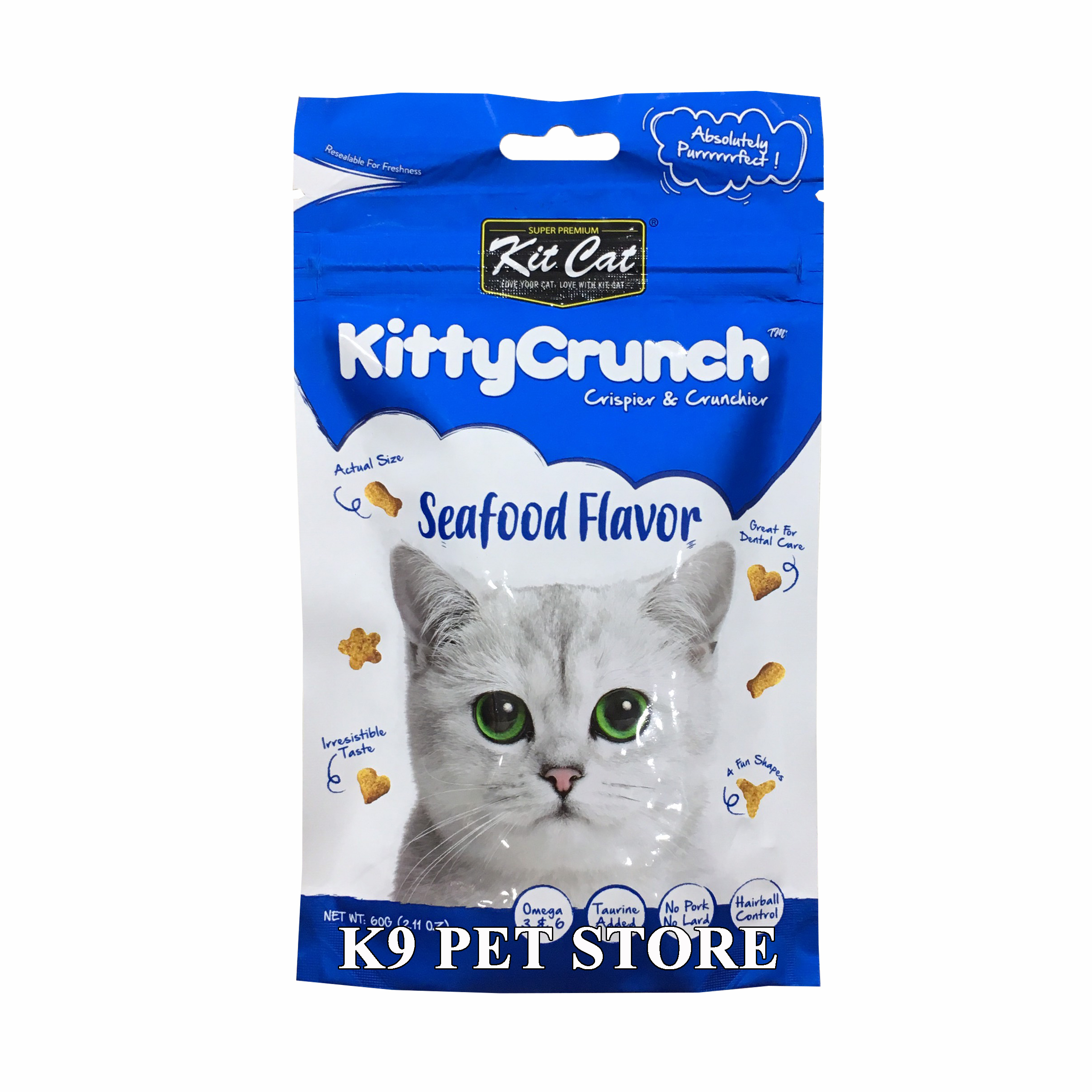 Bánh thưởng Kitcat Kitty Crunch cho mèo vị hải sản 60g