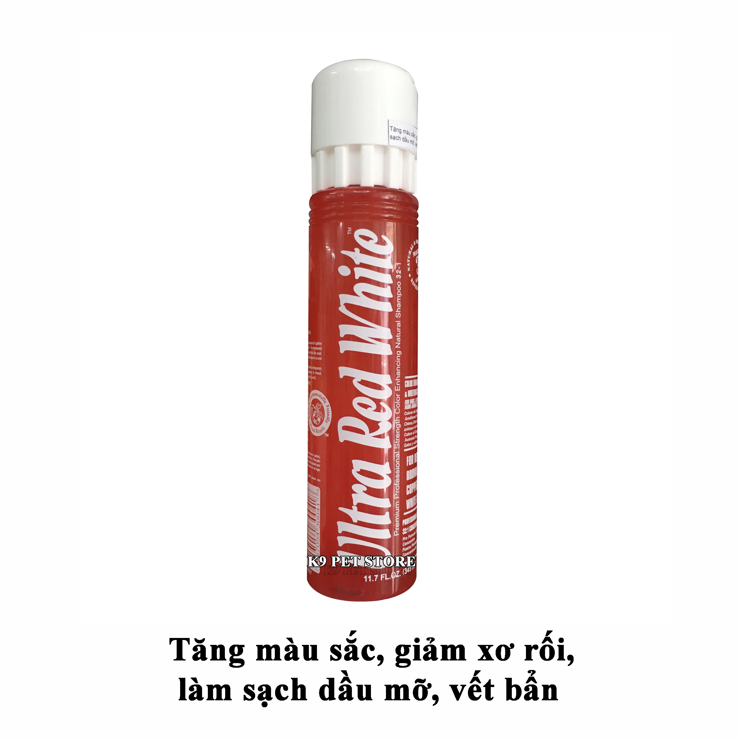 Sữa tắm Dog Show Ultra Red White làm sạch dầu mỡ, vết bẩn chó 345ml