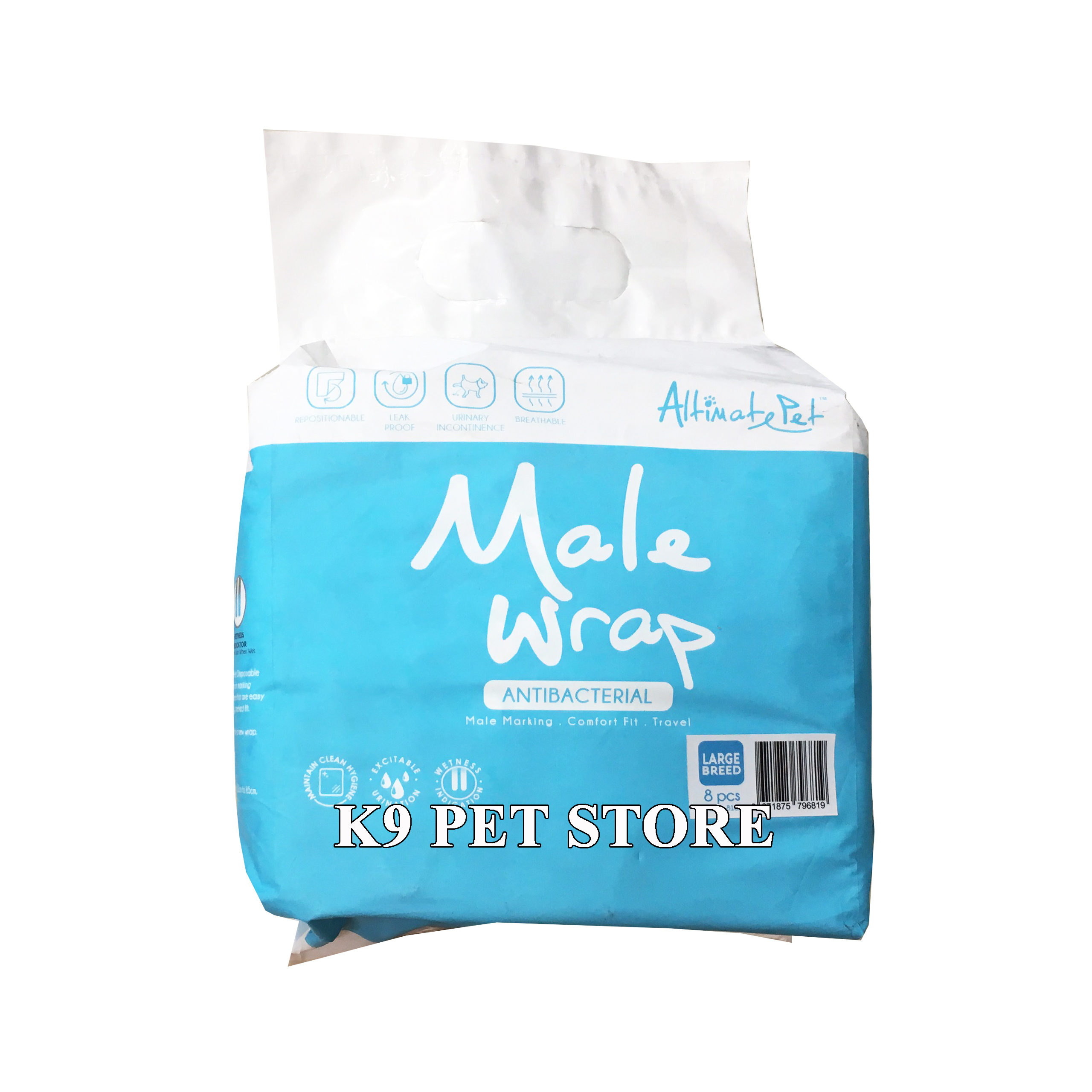 Bỉm mặc, tả quần cho chó đực hiệu Altimate Pet size XL cho chó từ 15.9 - 20.4kg (8 miếng)