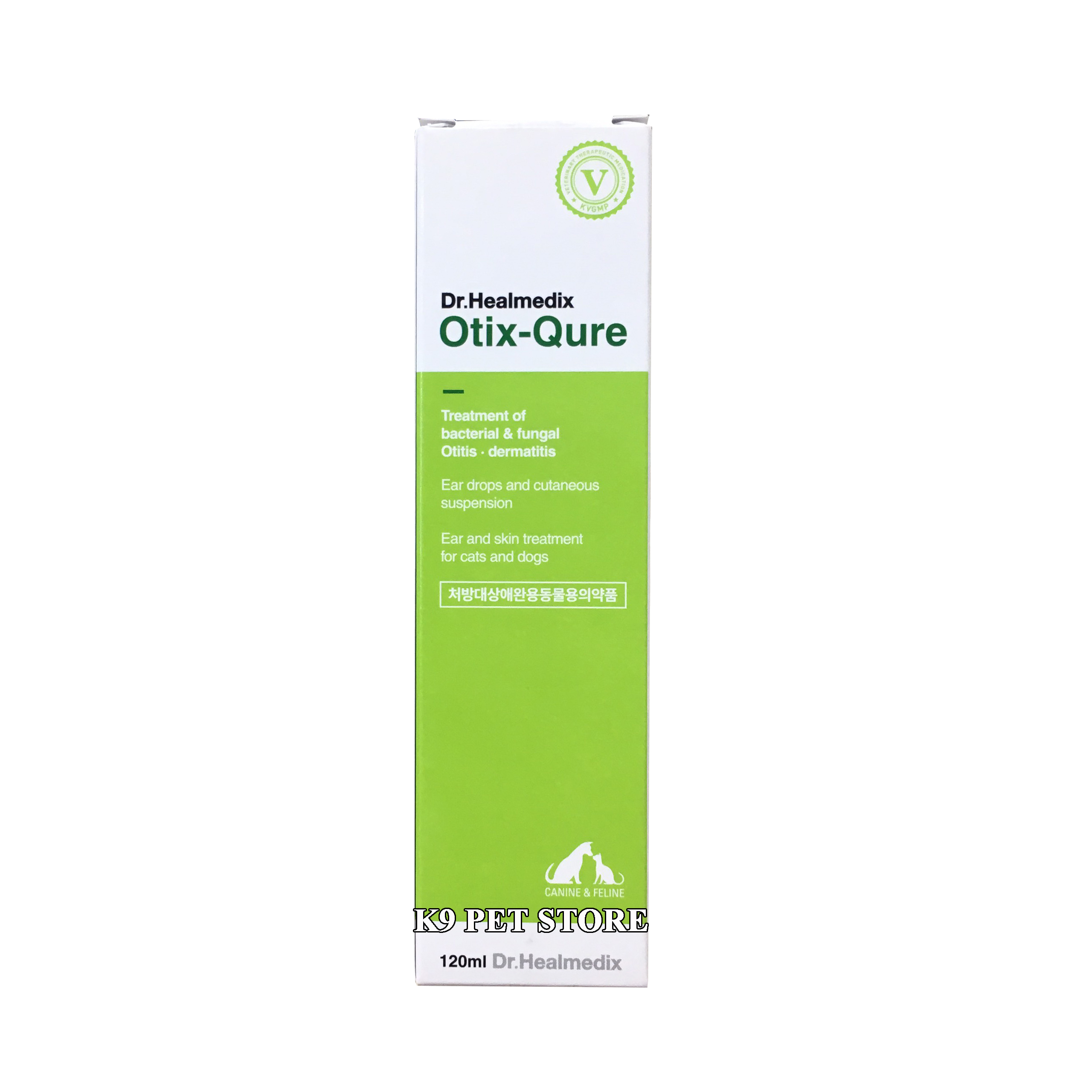 Thuốc nhỏ tai trị viêm tai giữa chó mèo Healmedix Otix - Qure 120ml