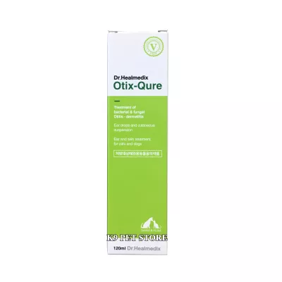 Thuốc nhỏ tai trị viêm tai giữa chó mèo Healmedix Otix - Qure 120ml