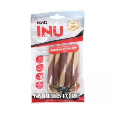 Xương gặm Fronti Inu cho chó que da vị gà trộn rau củ gói 130g