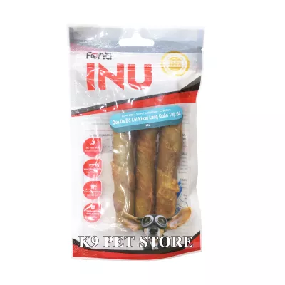 Xương gặm Fronti Inu cho chó que da bò quấn gà 130g