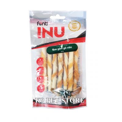 Que gặm Fronti Inu cho chó vị bò sữa cuộn thịt gà gói 70g