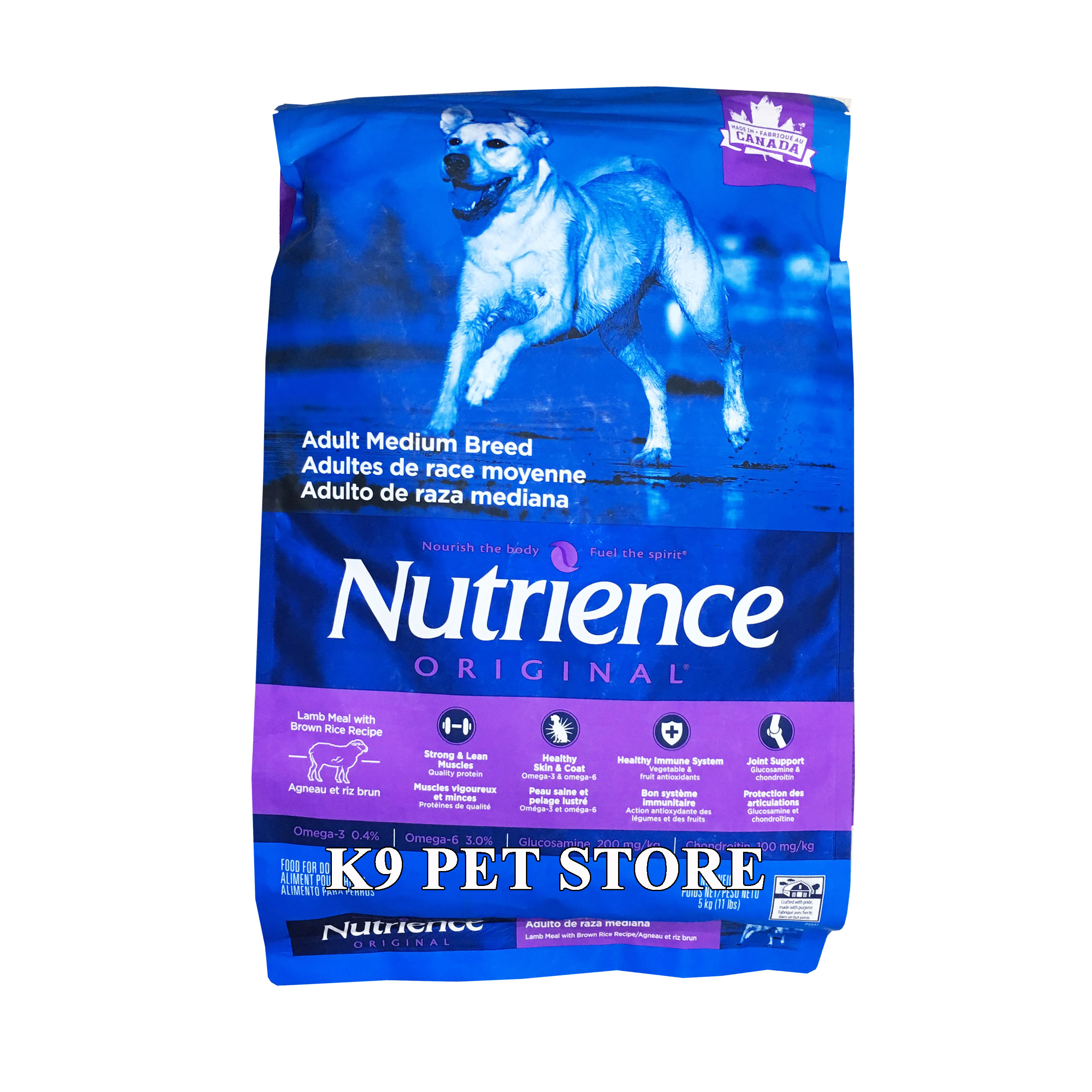 Thức ăn cho chó trưởng thành size lớn Nutrience Original - Thịt cừu, rau củ và trái cây tự nhiên 2.5kg