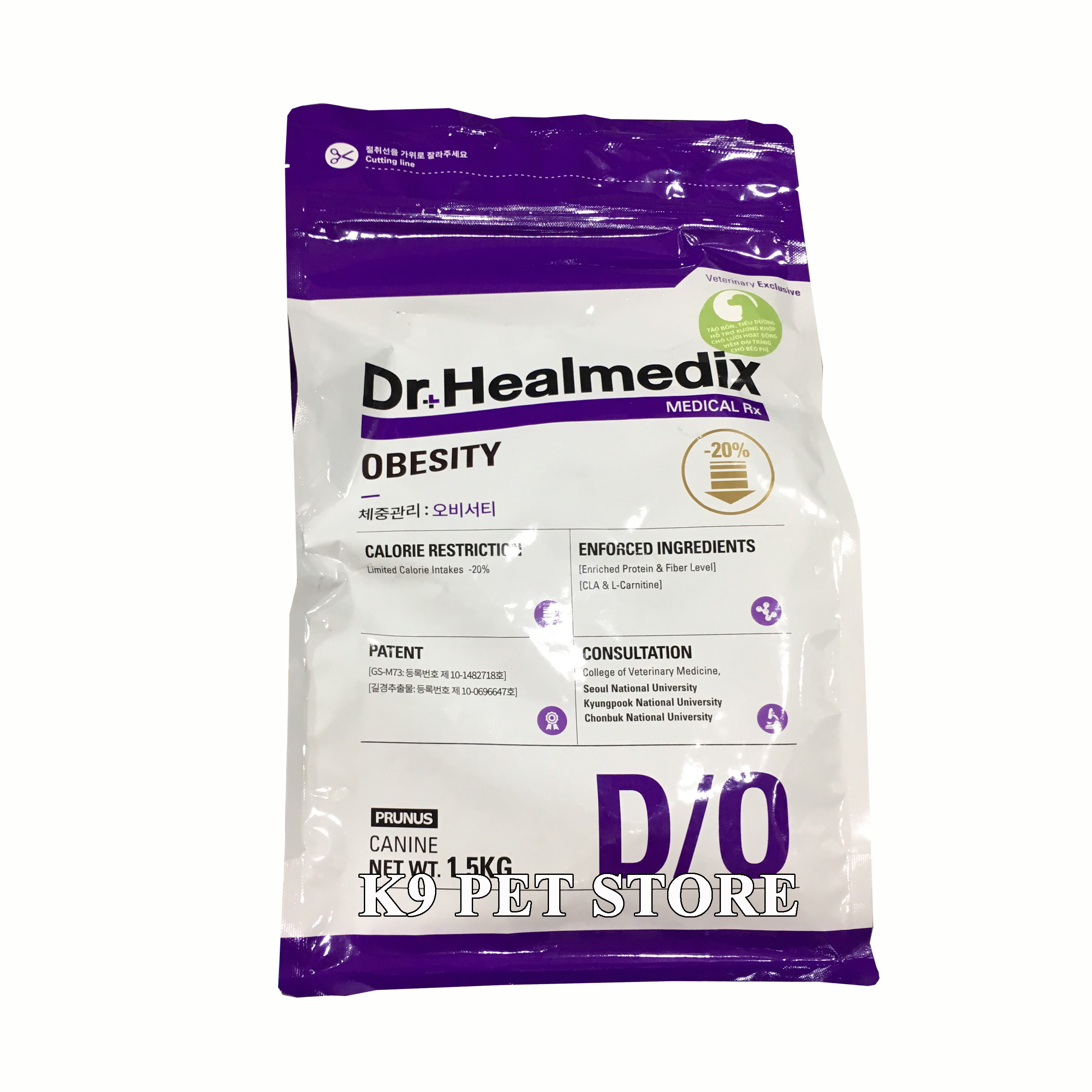 Thức ăn chó Dr.Healmedix Obesity 1.5kg - Hỗ trợ giảm cân