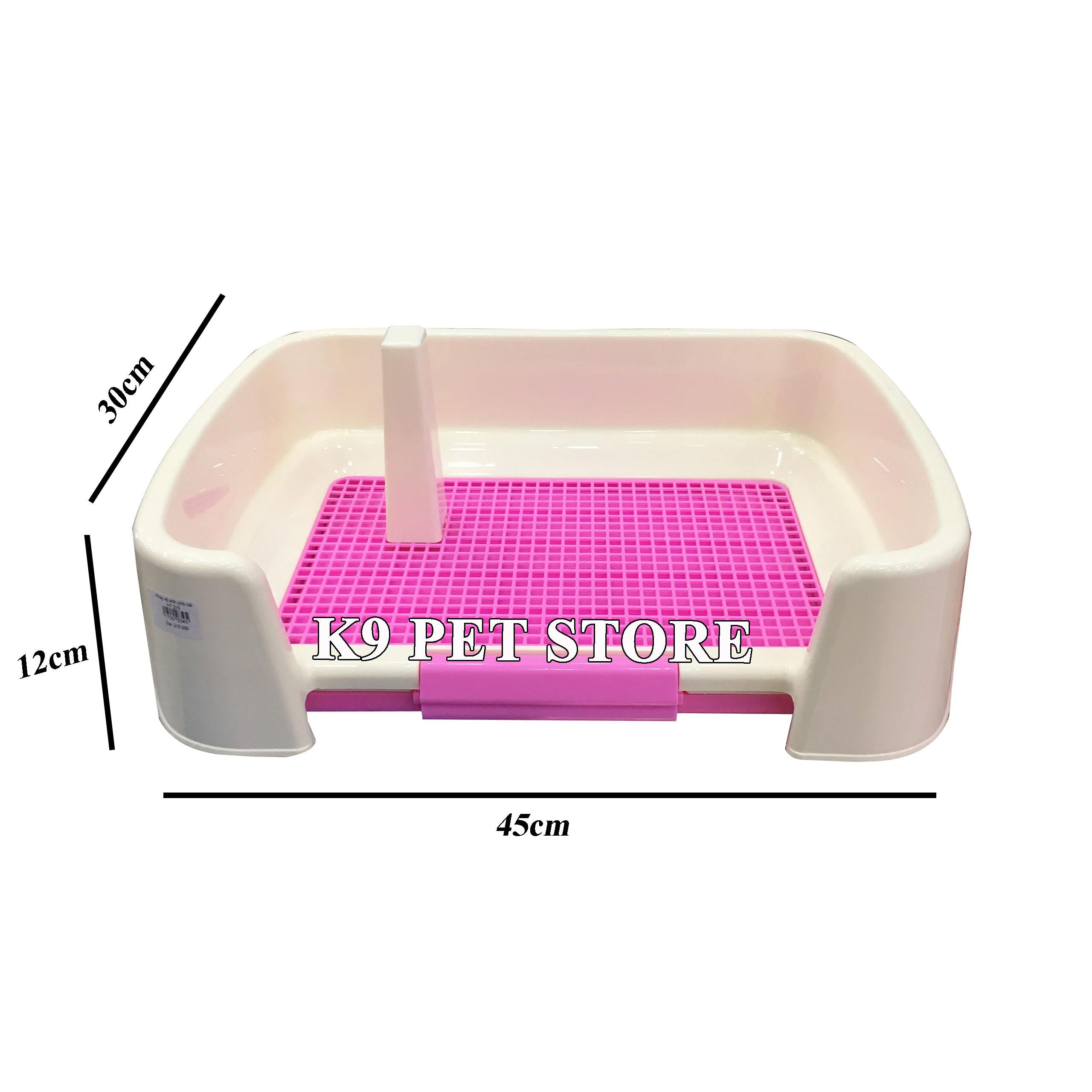Khay vệ sinh cho chó thành cao kèm cột size nhỏ
