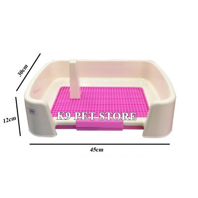 Khay vệ sinh cho chó thành cao kèm cột size nhỏ