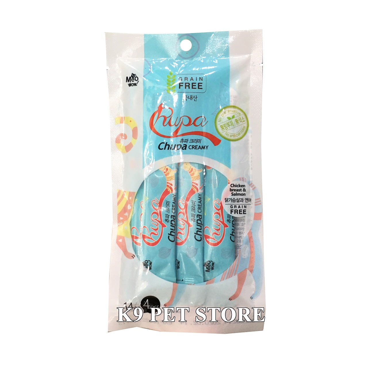 Sốt dinh dưỡng cho mèo Chupa Creamy Ức gà & Cá hồi 14g*4pcs