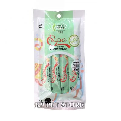 Sốt dinh dưỡng cho mèo Chupa Creamy Cá hồi & Cá tráp 14g*4pcs