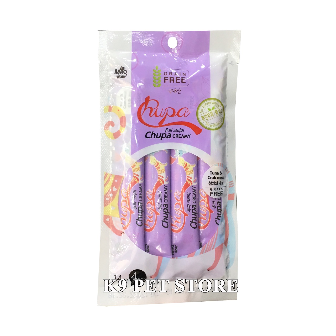 Sốt dinh dưỡng cho mèo Chupa Creamy Cá ngừ & Cua 14g*4pcs