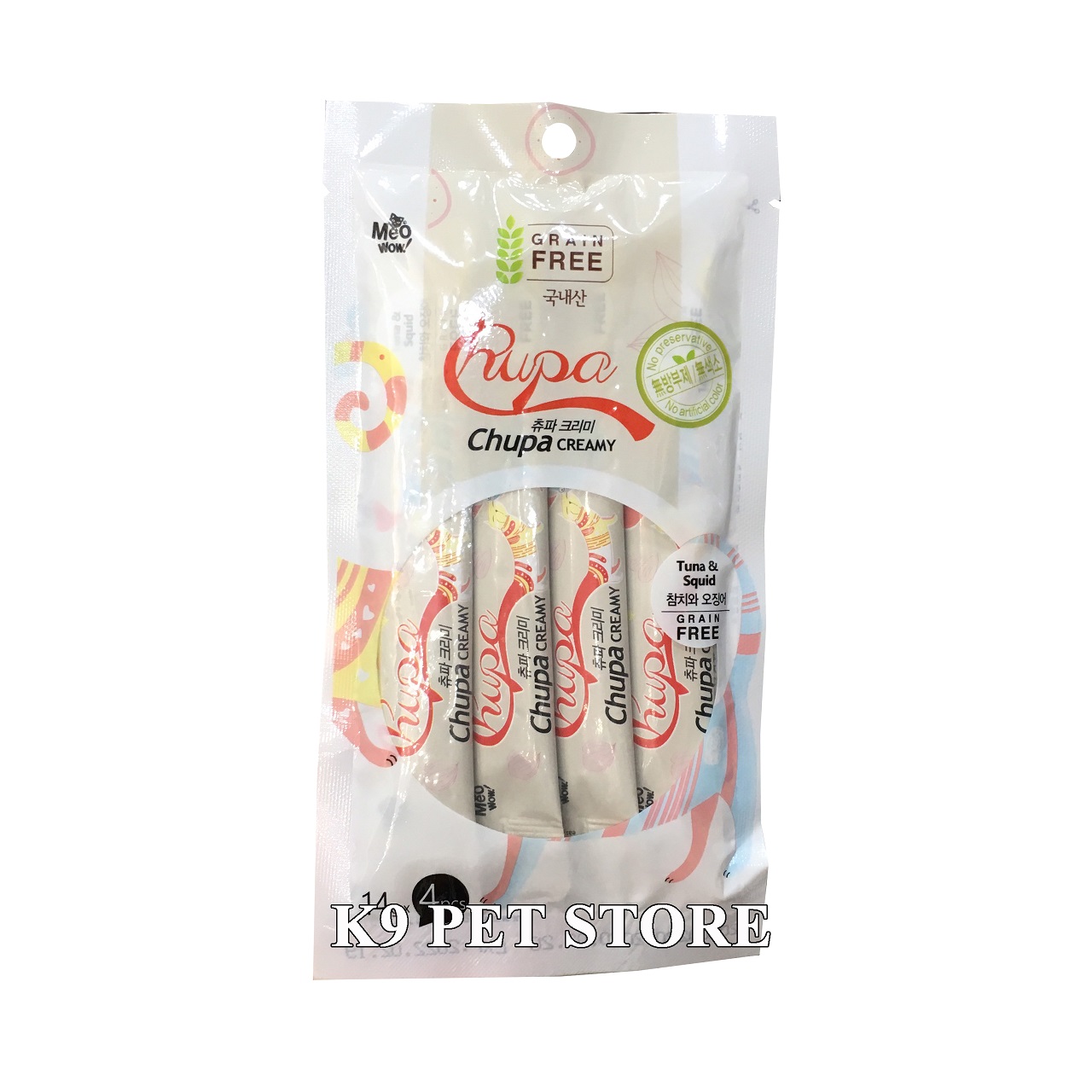 Sốt dinh dưỡng cho mèo Chupa Creamy Cá ngừ & Mực 14g*4pcs