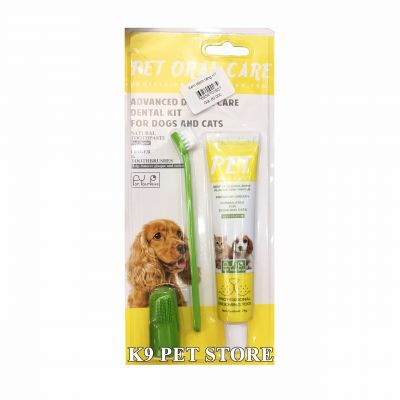 Kem kèm bàn chải đánh răng cho chó mèo vị bò