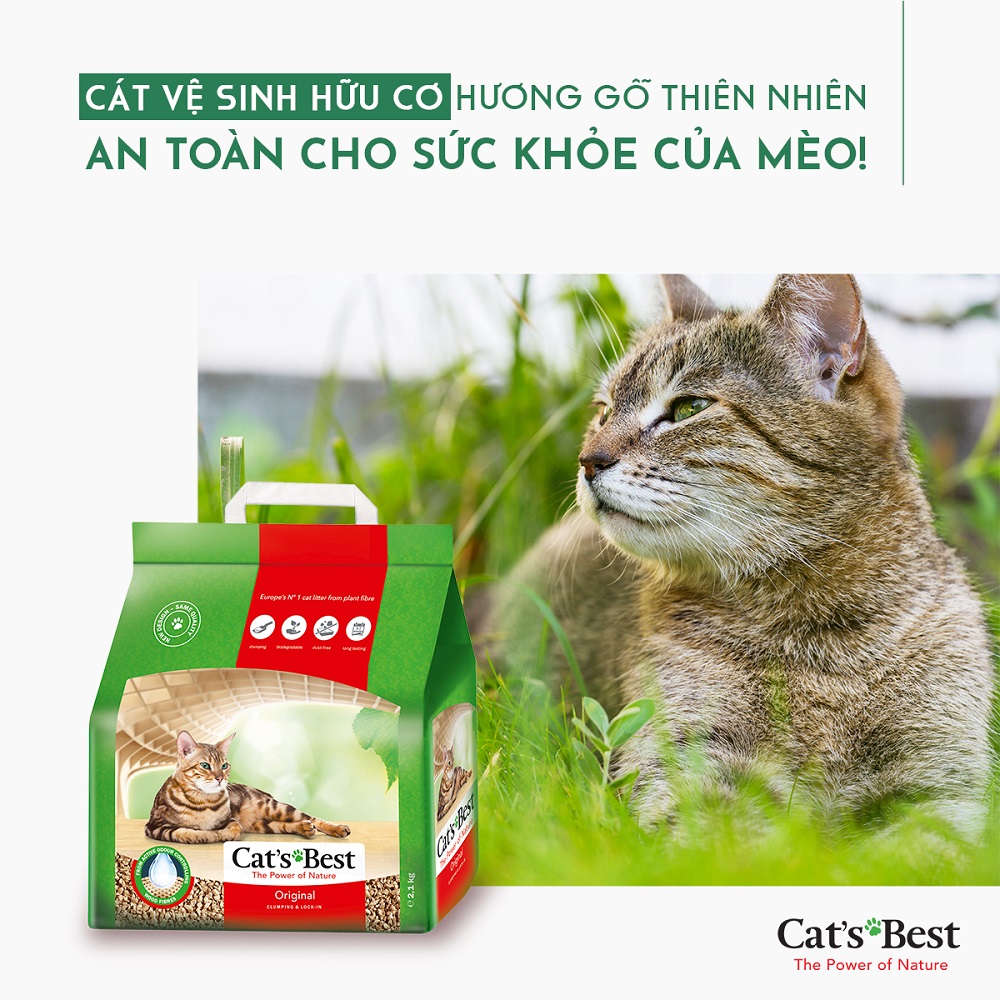 Cát vệ sinh hữu cơ cho mèo Cat's Best Original 2.1kg