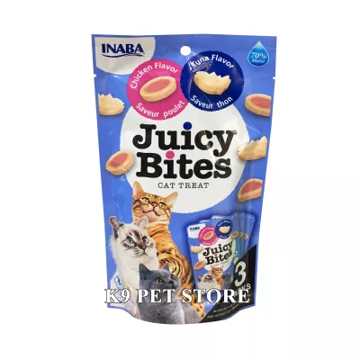 Snack Juicy Bites cho mèo vị cá ngừ và gà 3 gói / bịch
