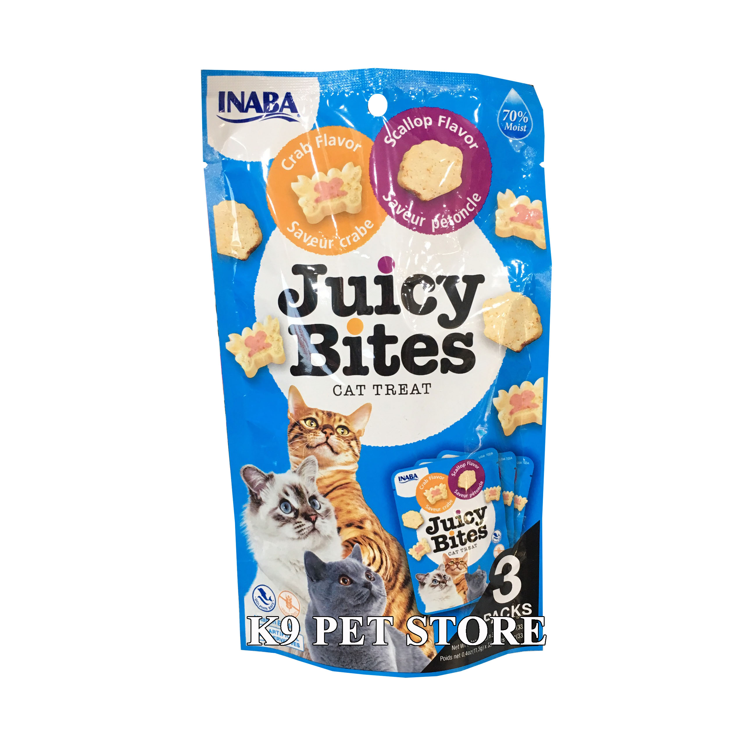 Snack Juicy Bites cho mèo vị cua và sò 3 gói / bịch