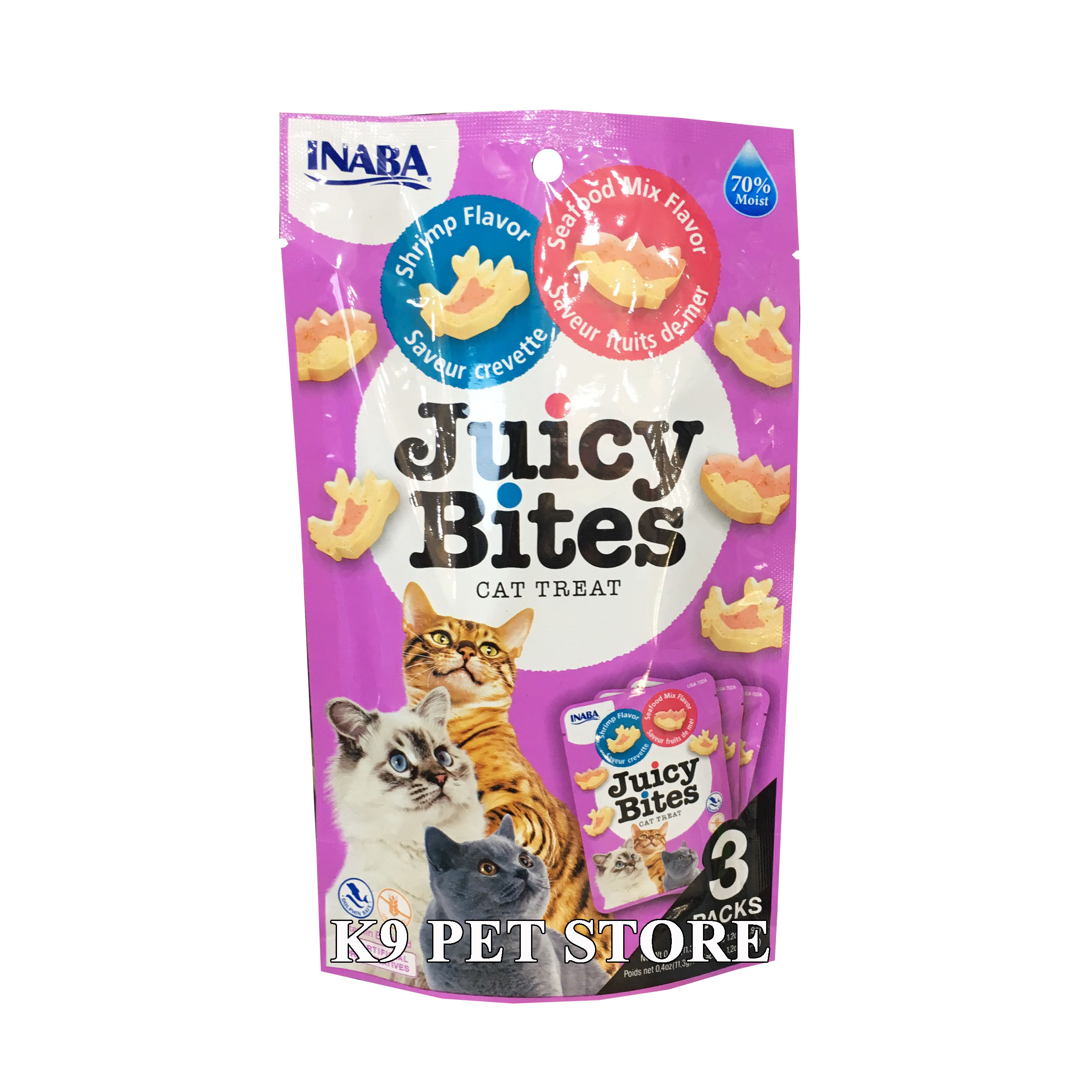 Snack Juicy Bites cho mèo vị tôm và hải sản 3 gói / bịch