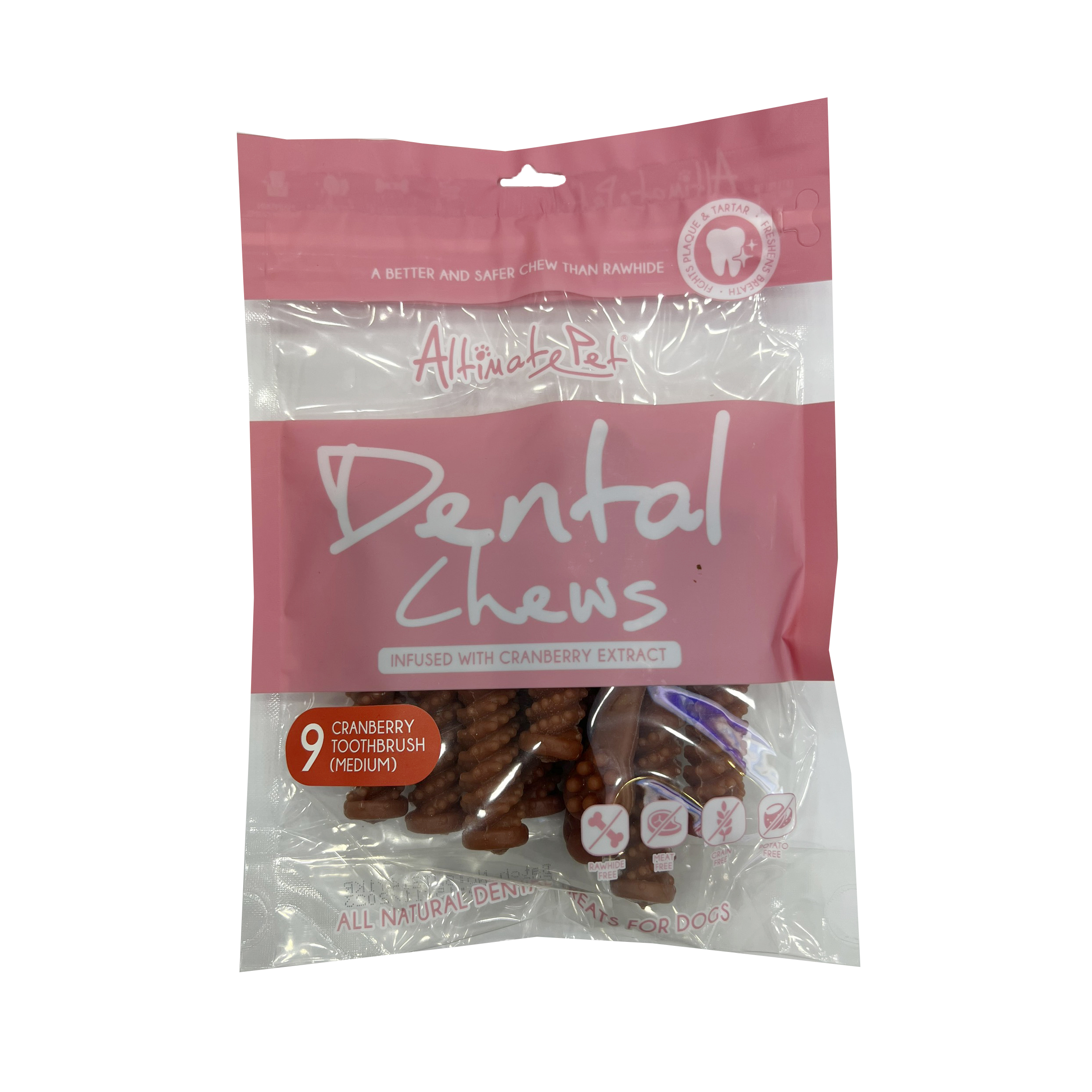 Xương Sạch Răng Altimate Pet Dental Chews (Bàn chải vị nam việt quất 9 xương medium)