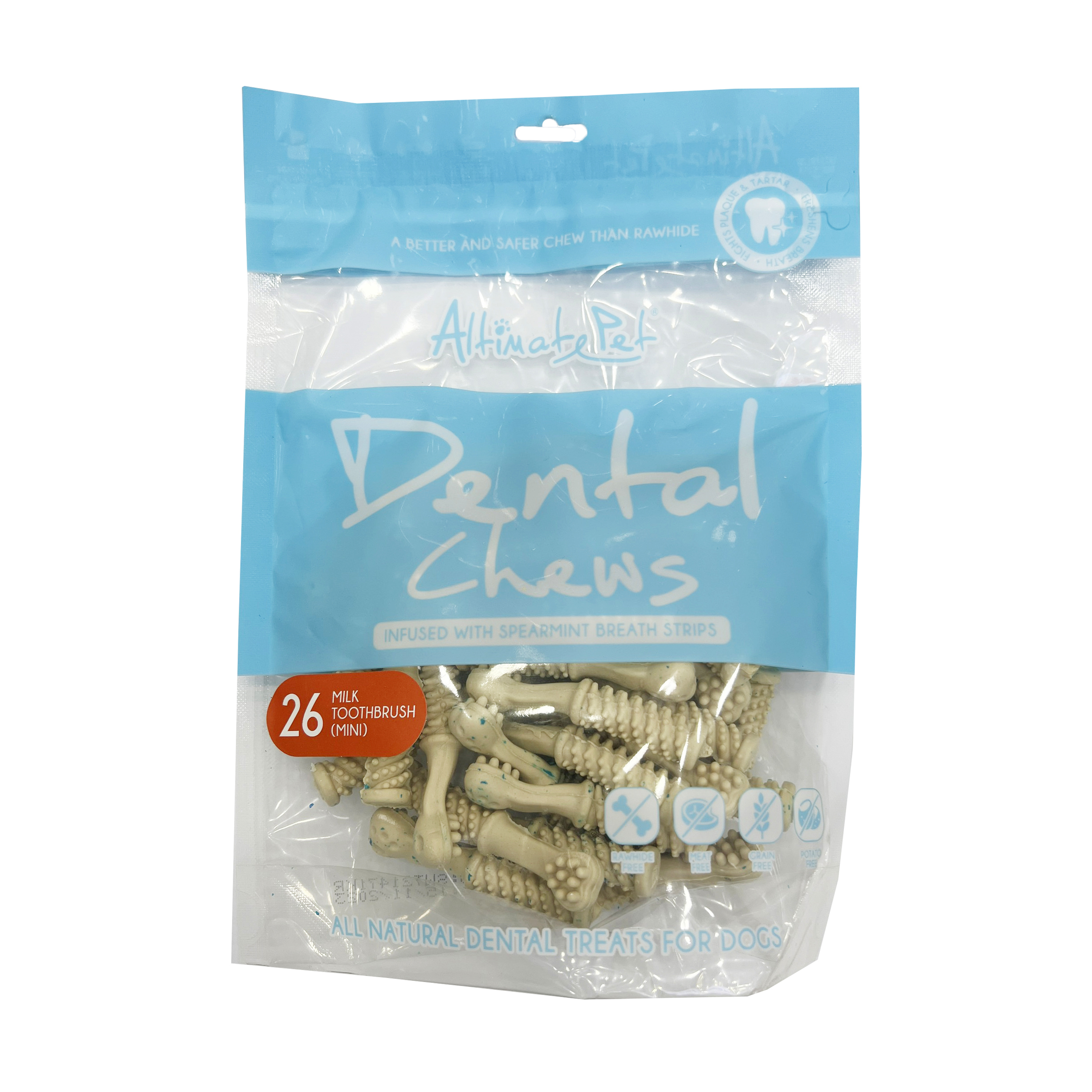 Xương Sạch Răng Altimate Pet Dental Chews (Bàn chải vị sữa 26 xương mini)