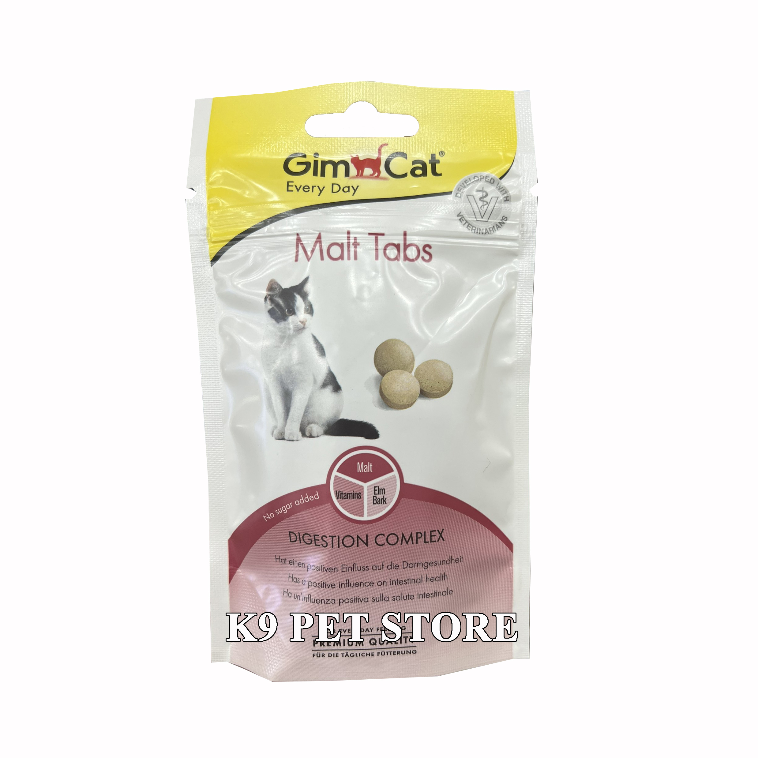 Gimcat - Bánh thưởng hỗ trợ búi lông cho mèo - Malt Tabs 40g