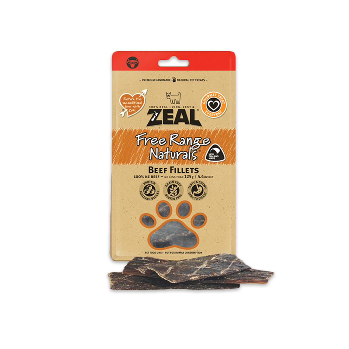 Zeal Freeze Dried Beef Fillets 125g - Thịt bò phi lê sấy cho chó