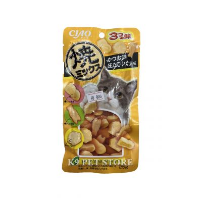 Ciao snack mềm cho mèo 25g vị cá ngừ, gà, cá Bonito sấy khô và mực (QSC-121)