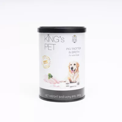 Giò heo hầm Kings Pet lon 380g – thức ăn cho chó trưởng thành