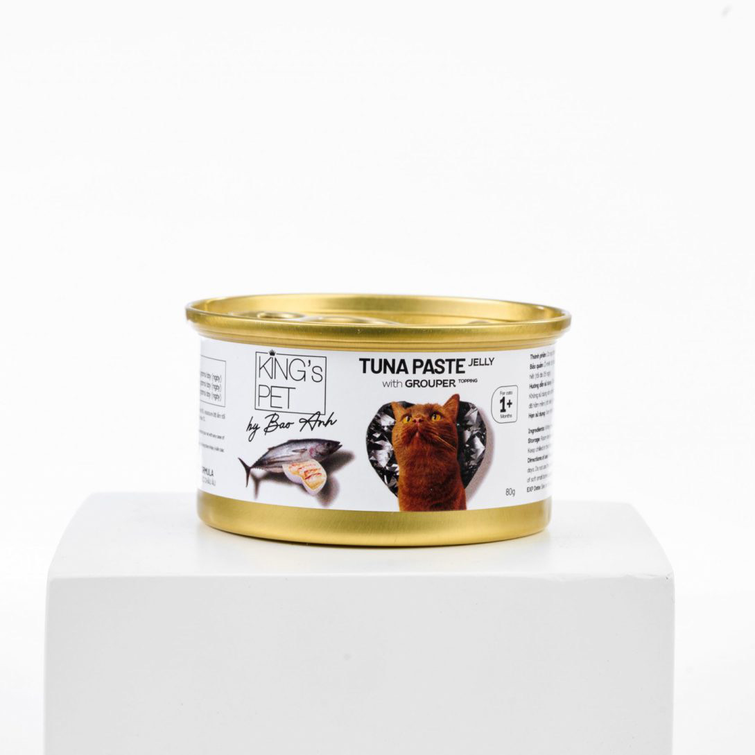 Pate lon Tuna jelly topping Grouper Kings Pet 80g (Cá ngừ topping Cá mú)