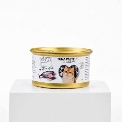 Pate lon Tuna jelly topping Squid Kings Pet 80g (Cá ngừ topping Mực)