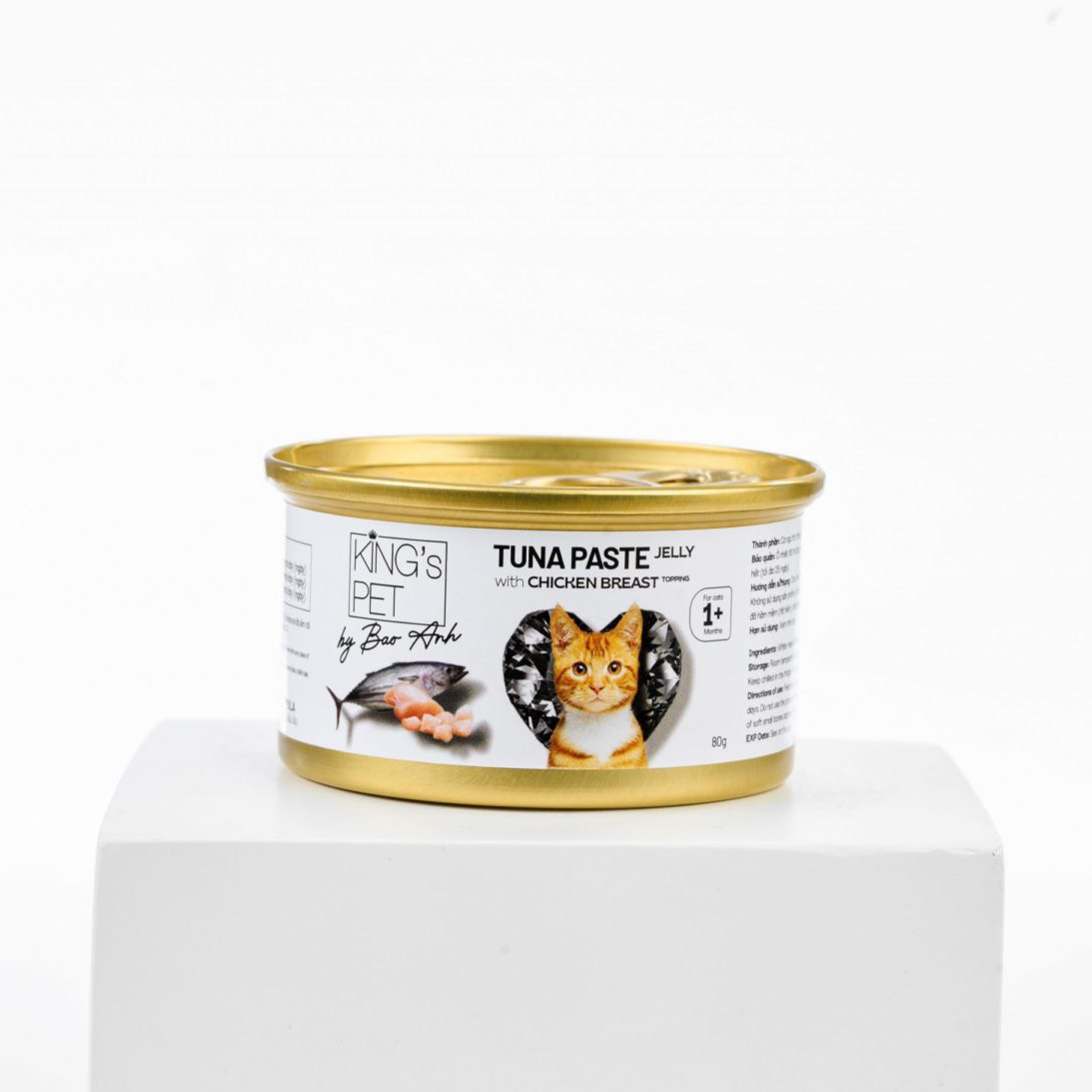 Pate lon Tuna jelly topping Chicken Breast Kings Pet 80g (Cá ngừ topping Ức gà)