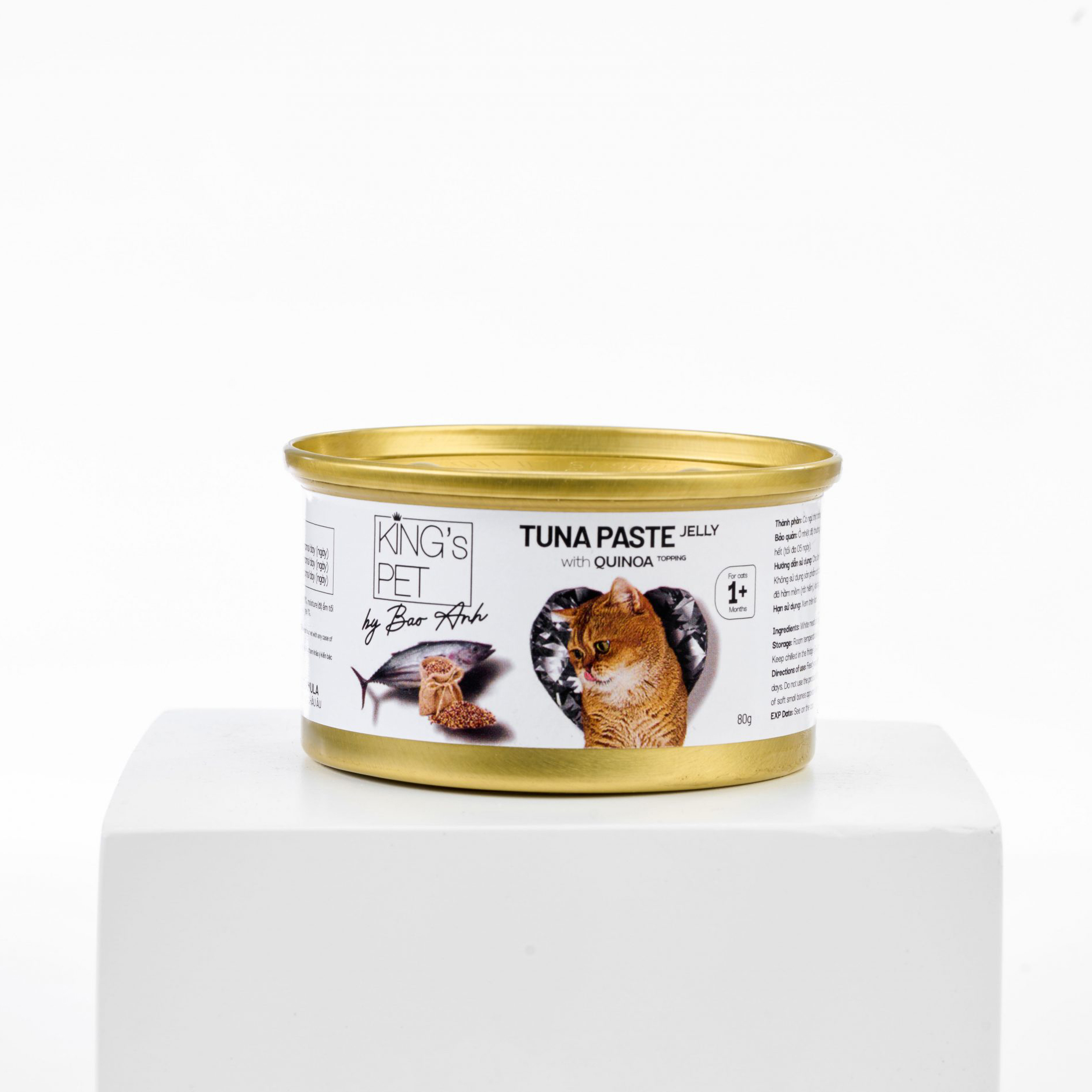 Pate lon Tuna jelly topping Quinoa Kings Pet 80g (Cá ngừ topping Diêm mạch)