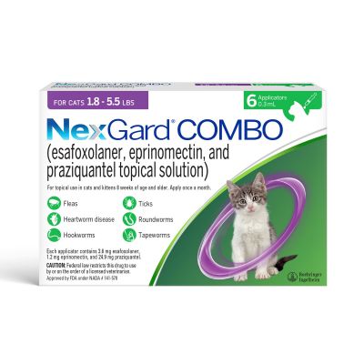 [1 tuyp] Nhỏ gáy Nexgard Combo trị nội ngoại ký sinh cho mèo dưới 2,5kg