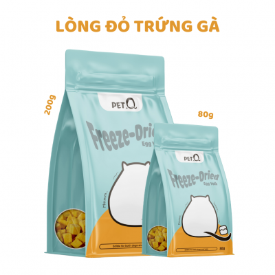 Thức ăn đông khô cho thú cưng PetQ - Lòng đỏ trứng gà 200g