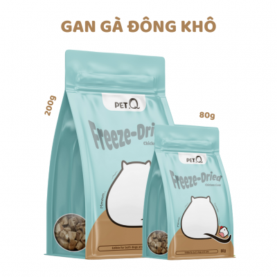 Thức ăn đông khô cho thú cưng PetQ - Gan gà 200g