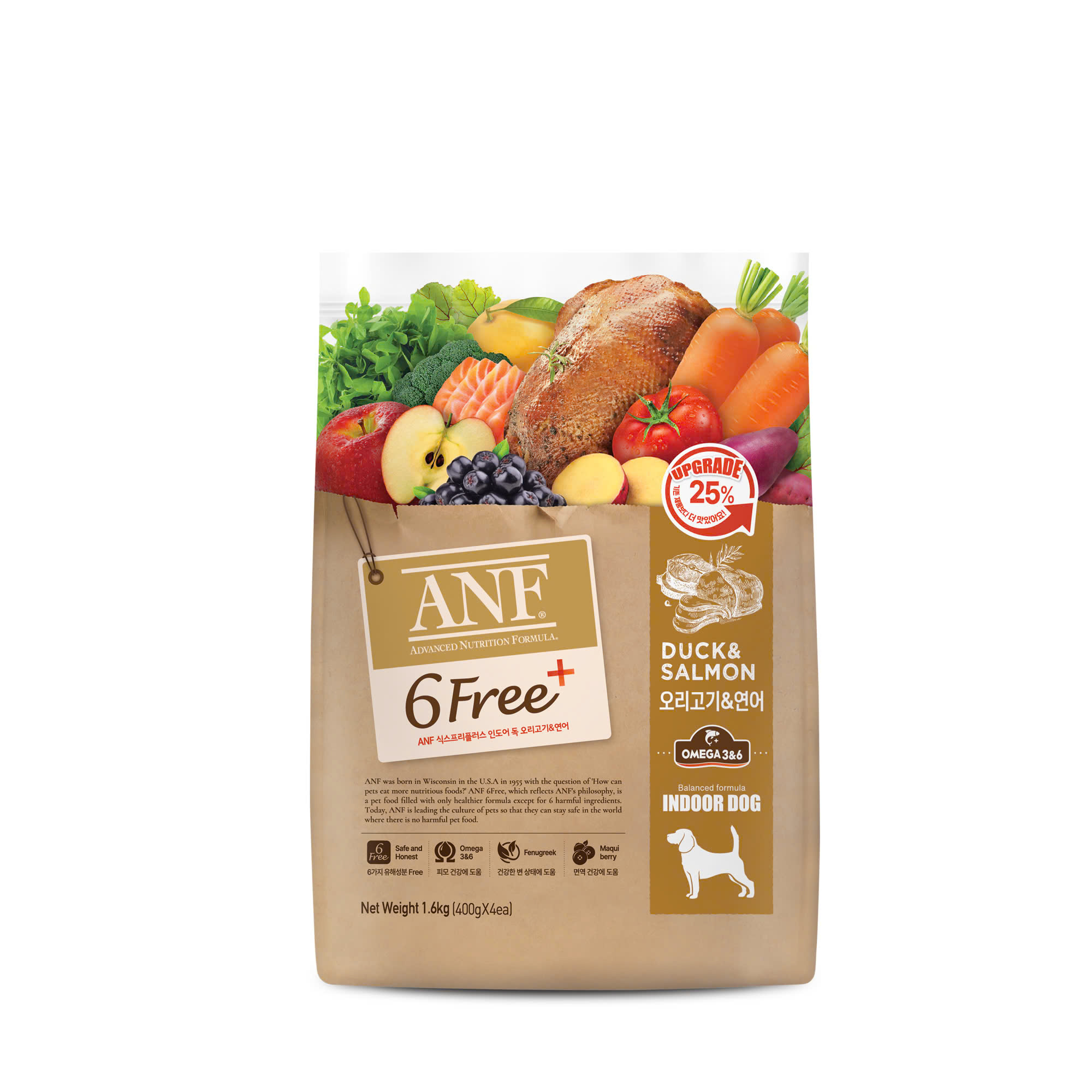 Thức ăn cho chó Organic ANF vị vịt và cá hồi 1,6kg