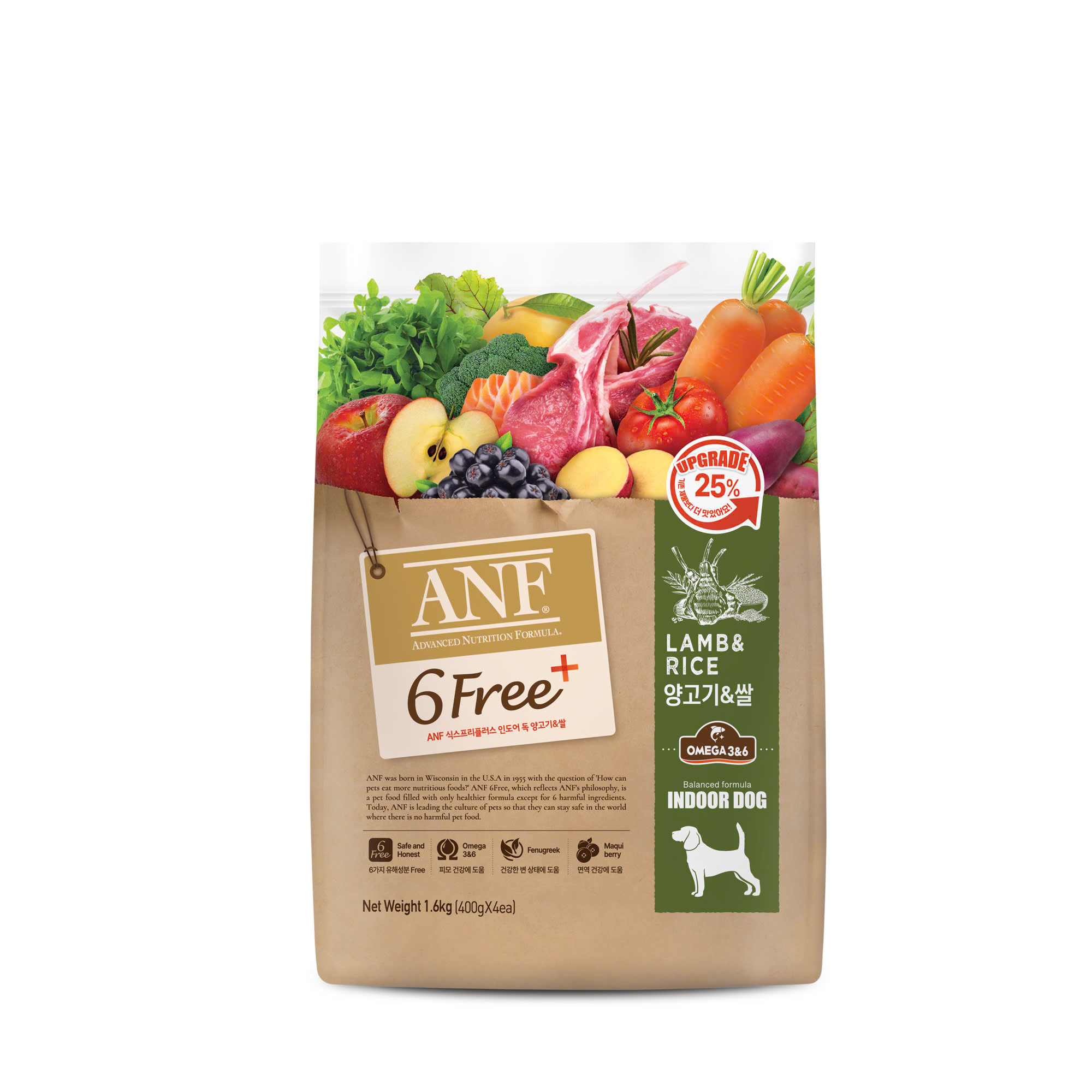 Thức ăn cho chó Organic ANF vị cừu và gạo 1,6kg