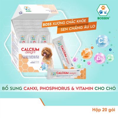 Canxi cho chó dạng nước - Calcium Delight for Dogs bổ sung canxi và khoáng hộp 20 tuýp
