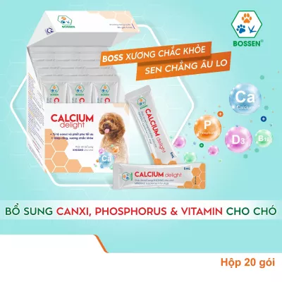 Canxi cho chó dạng nước - Calcium Delight for Dogs bổ sung canxi và khoáng hộp 20 tuýp