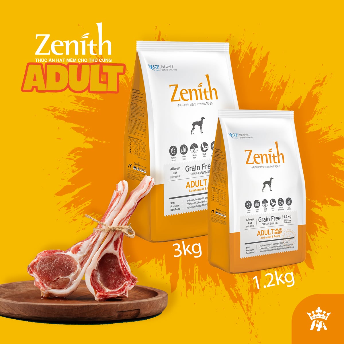 Zenith Adult - Thức ăn hạt mềm cho chó trưởng thành 3kg