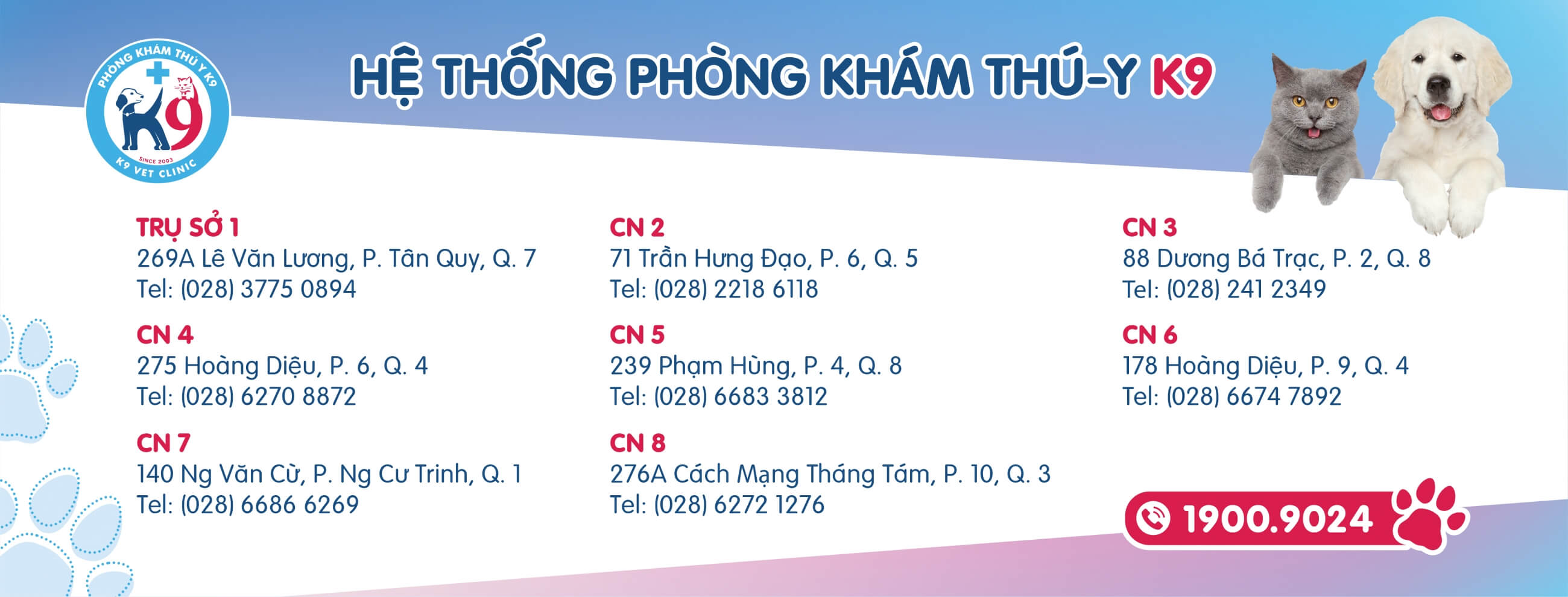 Hệ thống phòng khám thú Y k9